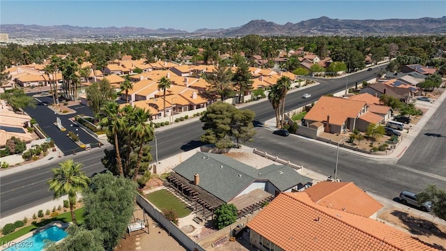 2700 Osborne Ln, Henderson, NV 89014 - aerial view of residential area featuring a mountainous background and a pool area