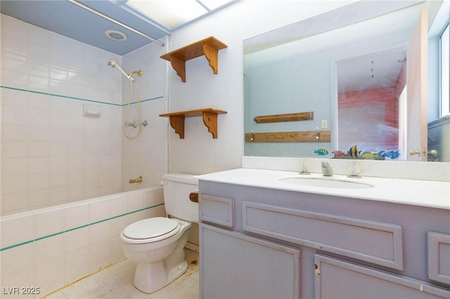 2700 Osborne Ln, Henderson, NV 89014 - bathroom featuring toilet, vanity, and shower / bathtub combination