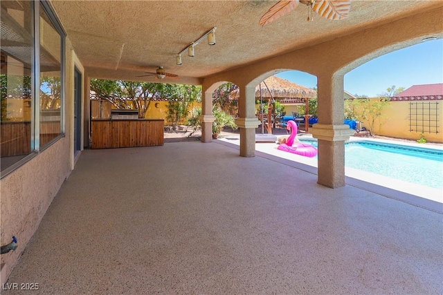 1440 Rawhide Rd, Boulder City, NV 89005 - view of patio / terrace with ceiling fan and a fenced backyard