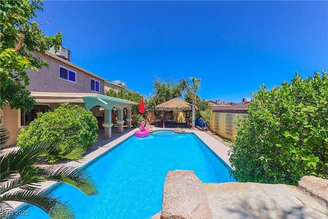 1440 Rawhide Rd, Boulder City, NV 89005 - view of swimming pool with a gazebo and a patio area