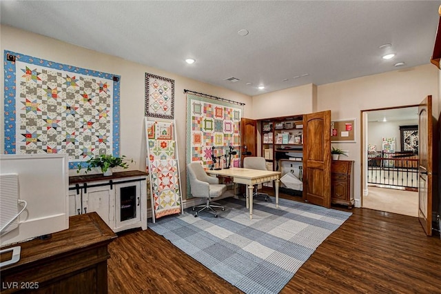 1182 Thomas Bay Cir, Logandale, NV 89021 - home office with wood finished floors and recessed lighting