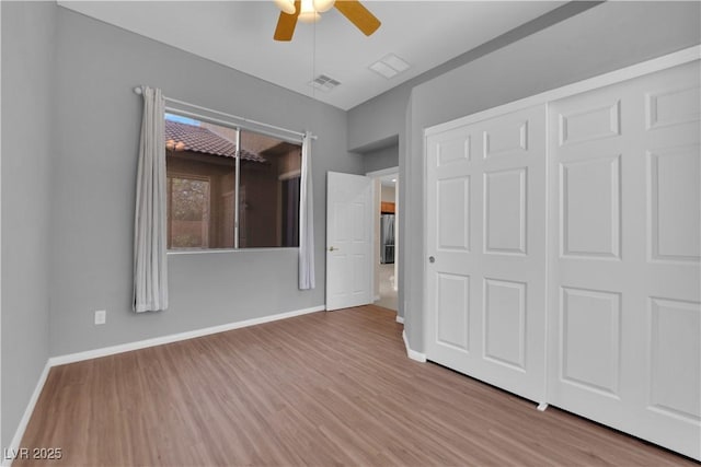 11237 Newbury Hills Ave, Las Vegas, NV 89138 - unfurnished bedroom featuring wood finished floors, a closet, and ceiling fan