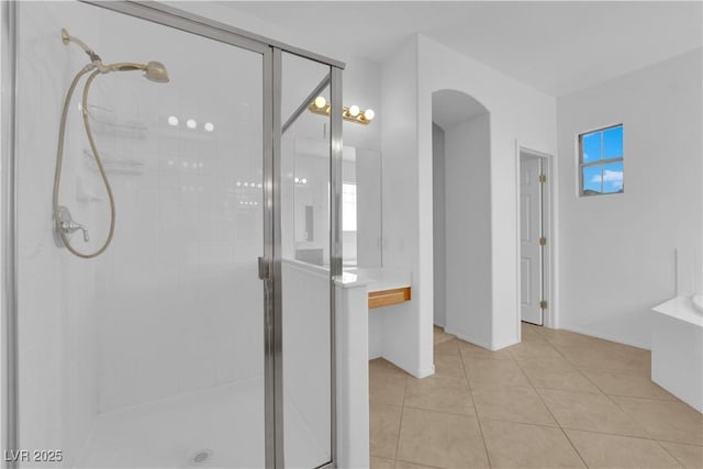 11237 Newbury Hills Ave, Las Vegas, NV 89138 - full bathroom with a shower stall and tile patterned floors