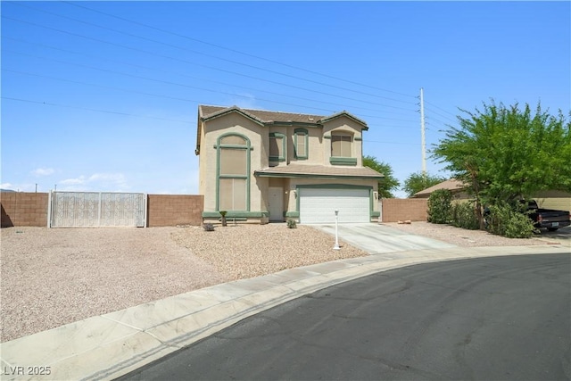 6088 Gulf Island Ave, Las Vegas, NV 89156 - traditional-style home featuring concrete driveway, a garage, stucco siding, and fence