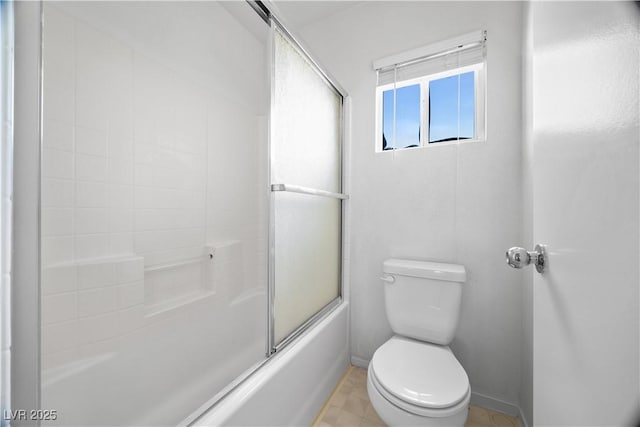 6088 Gulf Island Ave, Las Vegas, NV 89156 - full bath featuring toilet, bath / shower combo with glass door, and baseboards