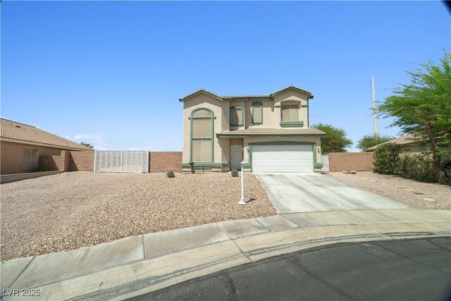 6088 Gulf Island Ave, Las Vegas, NV 89156 - traditional-style house featuring driveway, an attached garage, stucco siding, and fence