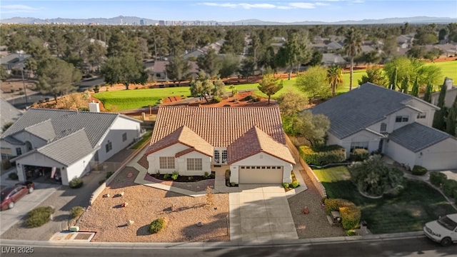 5009 Elm Grove Dr, Las Vegas, NV 89130 - aerial view of residential area with a mountain backdrop