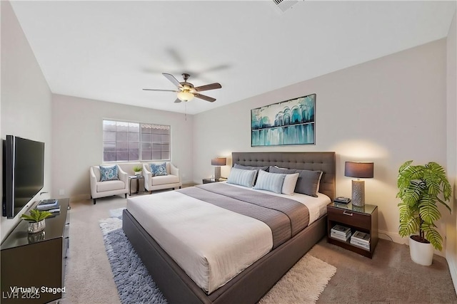 2834 Crystal Lantern Dr, Henderson, NV 89074 - carpeted bedroom featuring a ceiling fan and baseboards