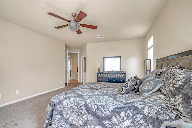 6453 Mount Eden Ave, Las Vegas, NV 89139 - bedroom with carpet, baseboards, and ceiling fan