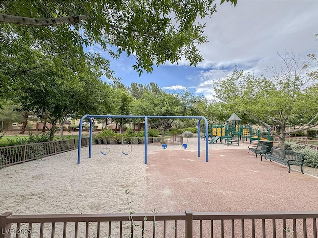 view of community with fence