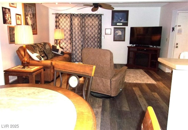 3720 Desert Marina Dr Unit 33, Laughlin, NV 89029 - living area with wood finished floors and ceiling fan