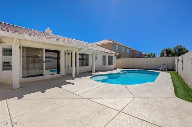 472 Staghorn Pass Ave, Las Vegas, NV 89183 - view of pool featuring a patio area, a fenced backyard, and a pergola