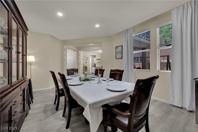 3217 Bonassola Ave, North Las Vegas, NV 89031 - dining area featuring light wood-type flooring, baseboards, and recessed lighting