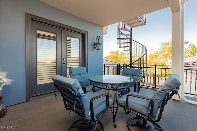 7625 Coley Ave, Las Vegas, NV 89117 - balcony featuring french doors and outdoor dining area