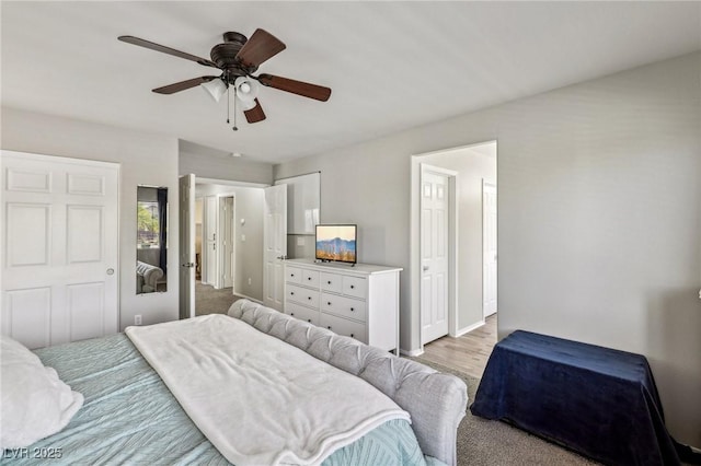 914 Appaloosa Hills Ave, North Las Vegas, NV 89081 - bedroom featuring light carpet and ceiling fan