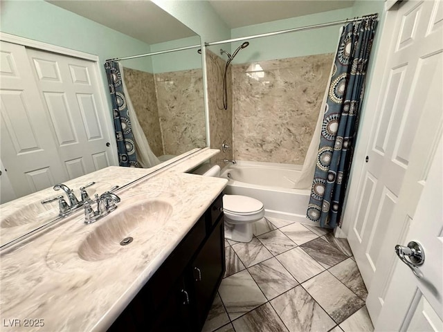 6779 Goose Watch Ct, Las Vegas, NV 89139 - full bathroom with vanity and shower / bath combination with curtain