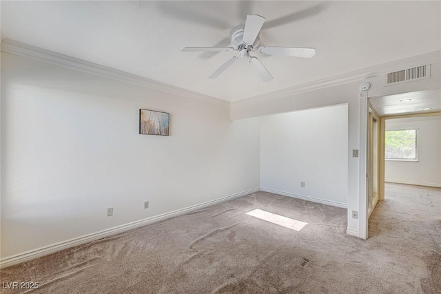 532 Greenbriar Pl, Boulder City, NV 89005 - carpeted empty room with ornamental molding, baseboards, and a ceiling fan