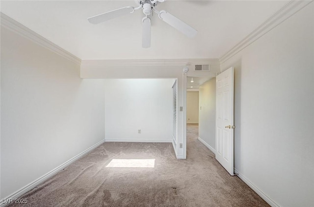 532 Greenbriar Pl, Boulder City, NV 89005 - carpeted spare room with crown molding, a ceiling fan, and baseboards