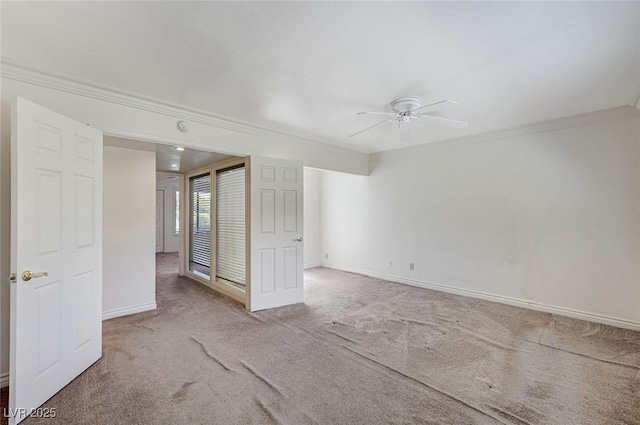 532 Greenbriar Pl, Boulder City, NV 89005 - carpeted spare room featuring ceiling fan, ornamental molding, and baseboards