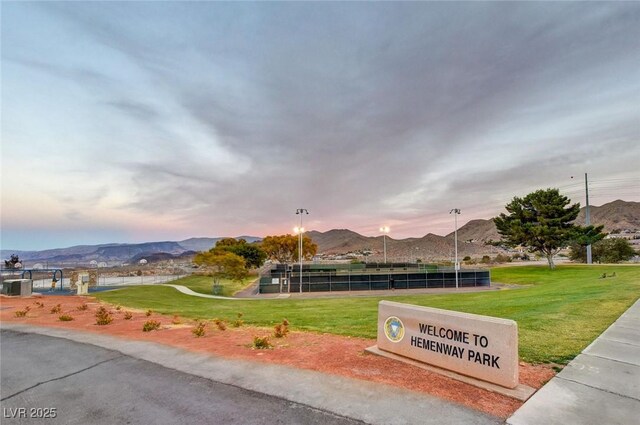 532 Greenbriar Pl, Boulder City, NV 89005 - surrounding community featuring a mountain view and a lawn