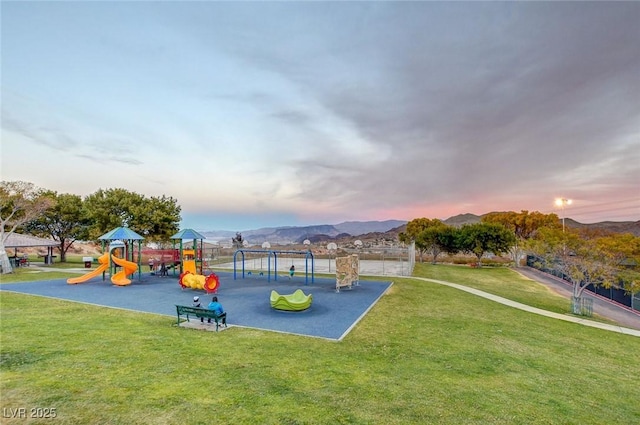 532 Greenbriar Pl, Boulder City, NV 89005 - community play area with a yard and a mountain view