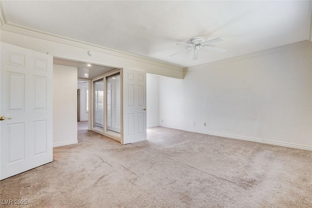 532 Greenbriar Pl, Boulder City, NV 89005 - carpeted spare room with ceiling fan and crown molding
