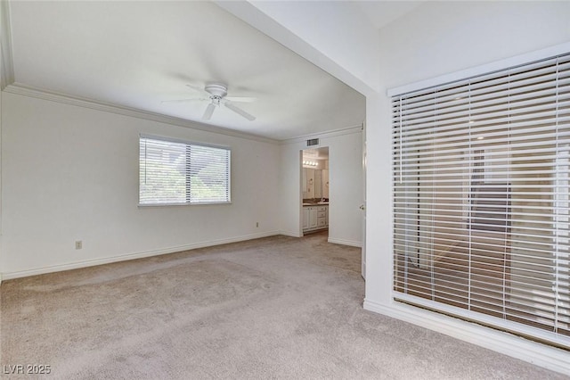 532 Greenbriar Pl, Boulder City, NV 89005 - carpeted empty room featuring a ceiling fan and crown molding