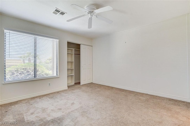 532 Greenbriar Pl, Boulder City, NV 89005 - unfurnished bedroom featuring carpet floors, a closet, and ceiling fan