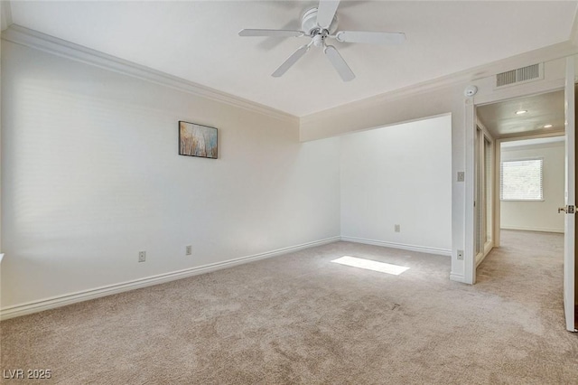532 Greenbriar Pl, Boulder City, NV 89005 - carpeted spare room with crown molding, ceiling fan, and recessed lighting