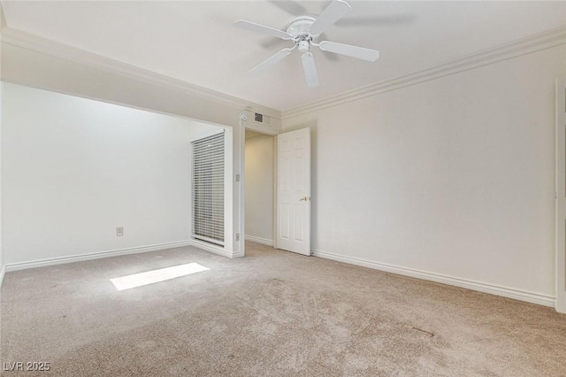 532 Greenbriar Pl, Boulder City, NV 89005 - unfurnished room featuring light colored carpet, ornamental molding, and a ceiling fan