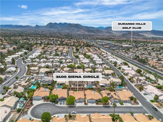 3109 Siena Cir, Las Vegas, NV 89128 - aerial perspective of suburban area featuring a mountainous background