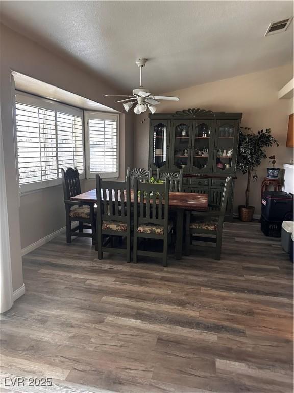 5020 Wildroot Rd, Las Vegas, NV 89130 - dining space with ceiling fan and wood finished floors