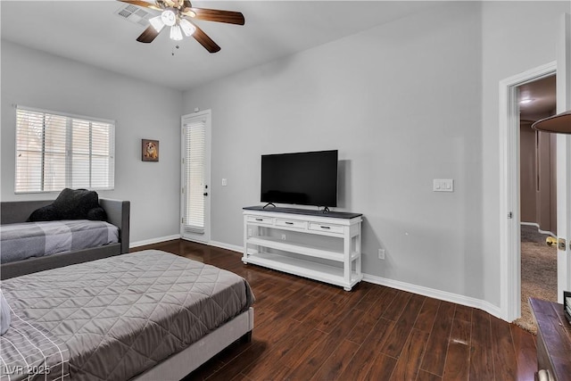 9362 Wilderness Glen Ave, Las Vegas, NV 89178 - bedroom featuring baseboards, wood finished floors, and a ceiling fan