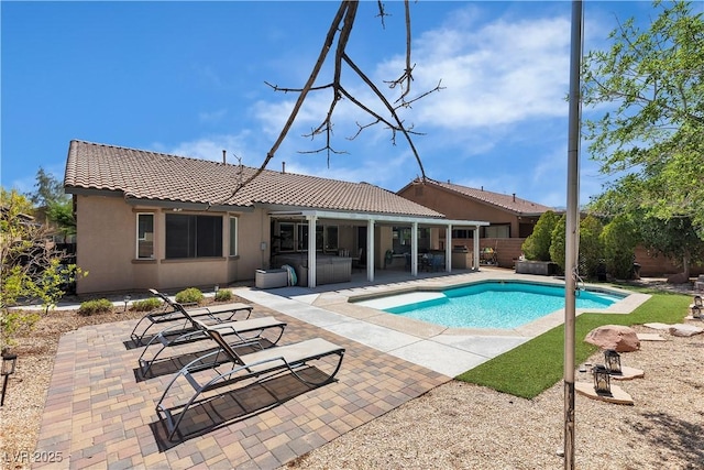 9362 Wilderness Glen Ave, Las Vegas, NV 89178 - view of swimming pool featuring a hot tub, a patio area, and a fenced backyard