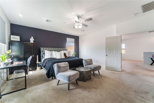 7107 Calvert Cliffs St, North Las Vegas, NV 89084 - carpeted bedroom with an office area and ceiling fan