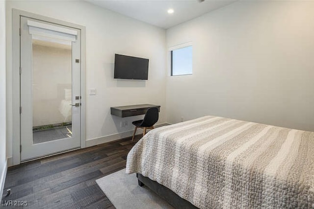 4070 N Tee Pee Ln, Las Vegas, NV 89129 - bedroom featuring recessed lighting, dark wood-style flooring, and baseboards