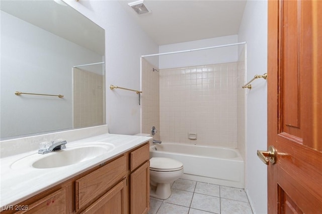 1924 Coralino Dr, Henderson, NV 89074 - full bathroom featuring tile patterned floors, toilet, vanity, and shower / bathtub combination