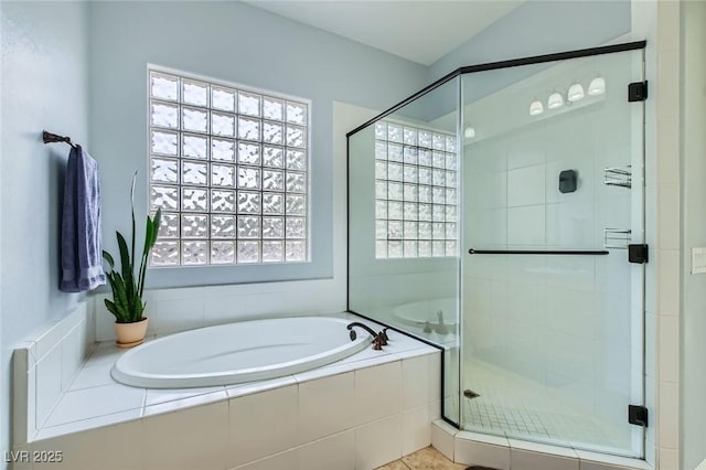 7404 Eggshell Dr, North Las Vegas, NV 89084 - full bathroom featuring a garden tub and a shower stall
