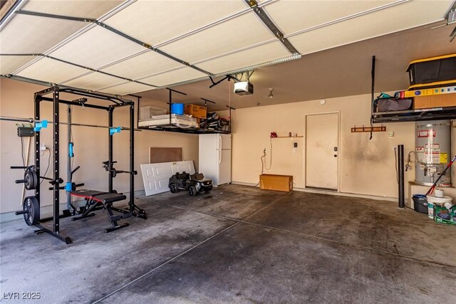 7912 Horn Beam Ct, Las Vegas, NV 89131 - garage with gas water heater and a garage door opener