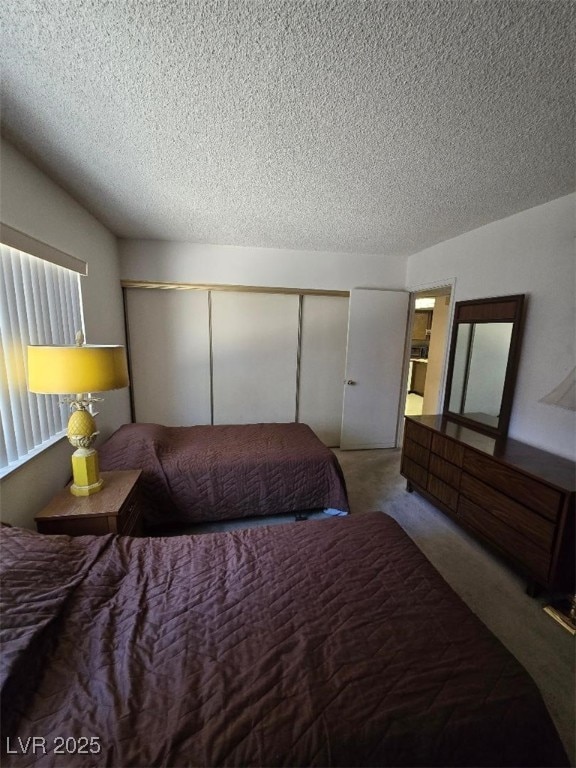 3660 Haverhill St, Las Vegas, NV 89121 - bedroom with a textured ceiling, carpet floors, and a closet