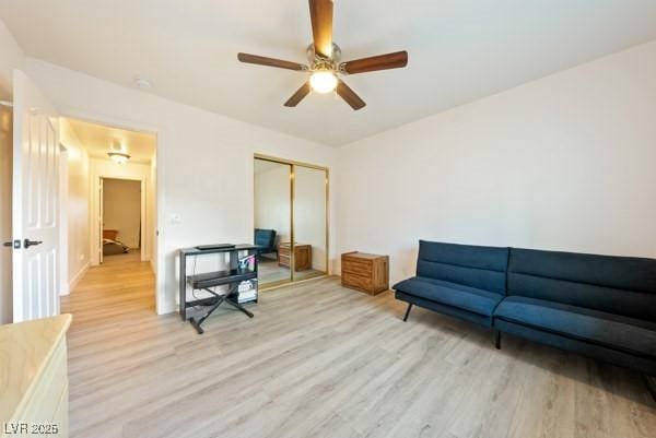 1251 Cavalry St, Pahrump, NV 89048 - office with light wood finished floors and a ceiling fan