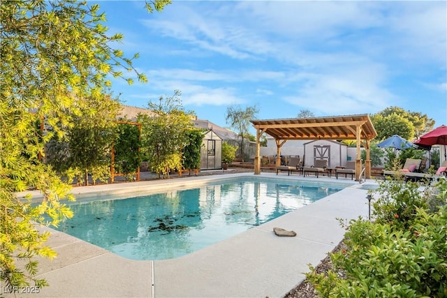 197 Ebb Tide Cir, Las Vegas, NV 89123 - view of swimming pool featuring a fenced backyard, a patio, and a pergola