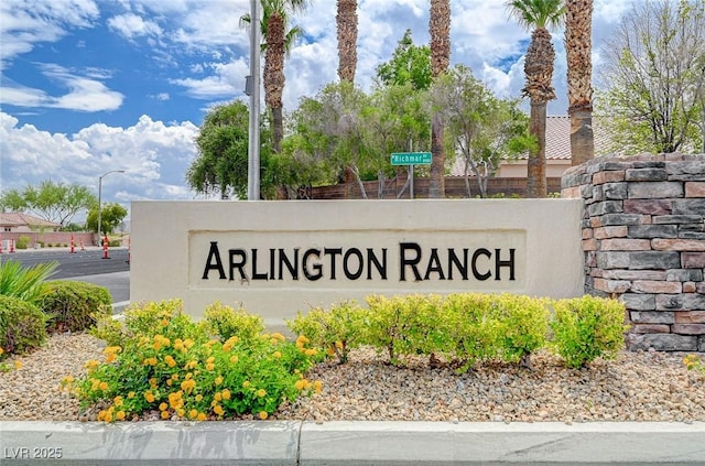 view of community sign
