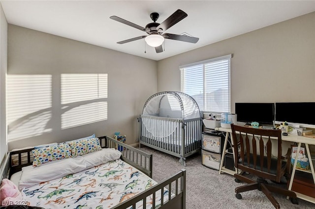 5236 Sunstone Mesa Dr, Las Vegas, NV 89166 - bedroom featuring carpet flooring, an office area, and a ceiling fan