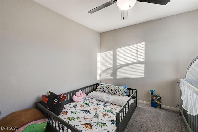 5236 Sunstone Mesa Dr, Las Vegas, NV 89166 - bedroom featuring carpet floors, ceiling fan, and baseboards