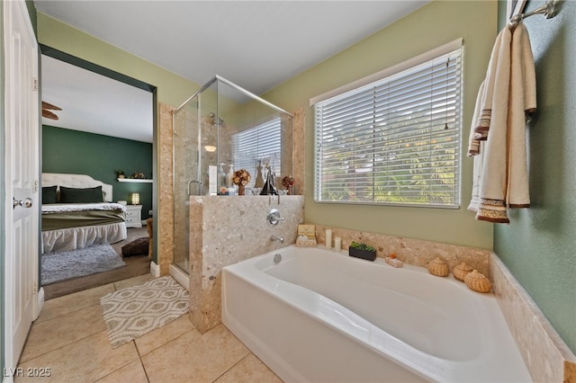 10440 Bay Ginger Ln, Las Vegas, NV 89135 - ensuite bathroom featuring a garden tub, a stall shower, and tile patterned floors