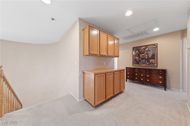 6999 Stone Meadows Ave, Las Vegas, NV 89142 - bar area featuring light colored carpet, baseboards, and recessed lighting