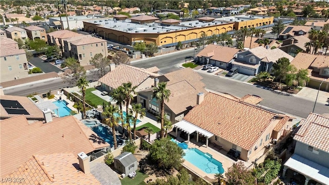 8714 Las Posas Ave, Las Vegas, NV 89147 - aerial perspective of suburban area featuring a pool