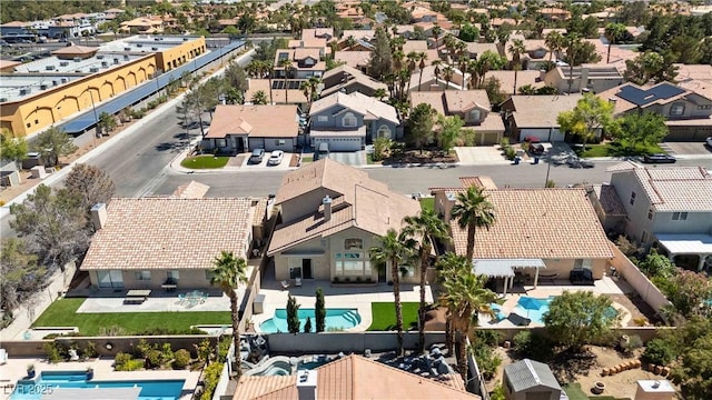 8714 Las Posas Ave, Las Vegas, NV 89147 - aerial perspective of suburban area with a pool area