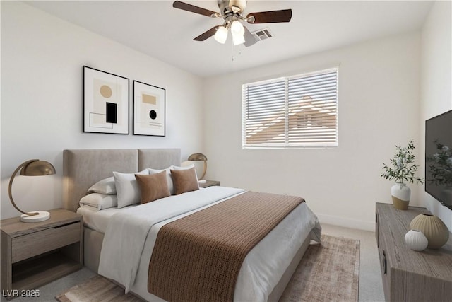 8714 Las Posas Ave, Las Vegas, NV 89147 - bedroom with carpet flooring, a ceiling fan, and baseboards